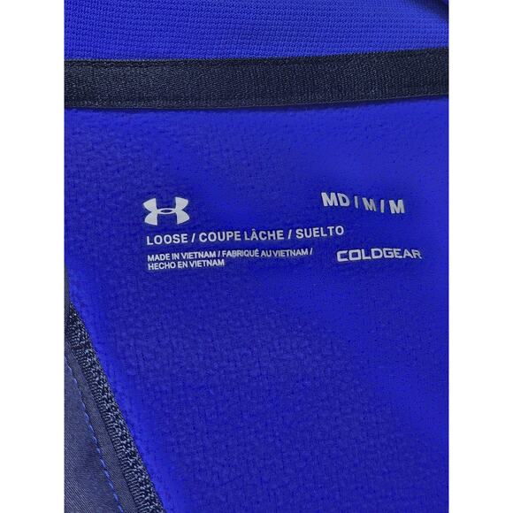 Under Armour ColdGear Mens Medium Pullover Athletic Sweatshirt Kangaroo Pocket - Picture 2 of 13